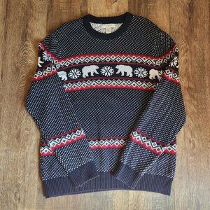 Aspen Mens Crewneck Sweater Size‎ Large in Navy Blue Combo